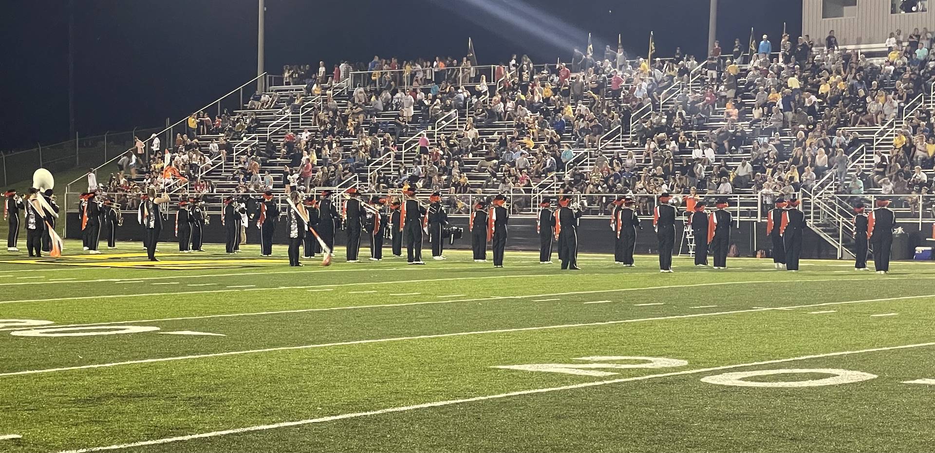 Marching Band Performing at the Tri Valley Game