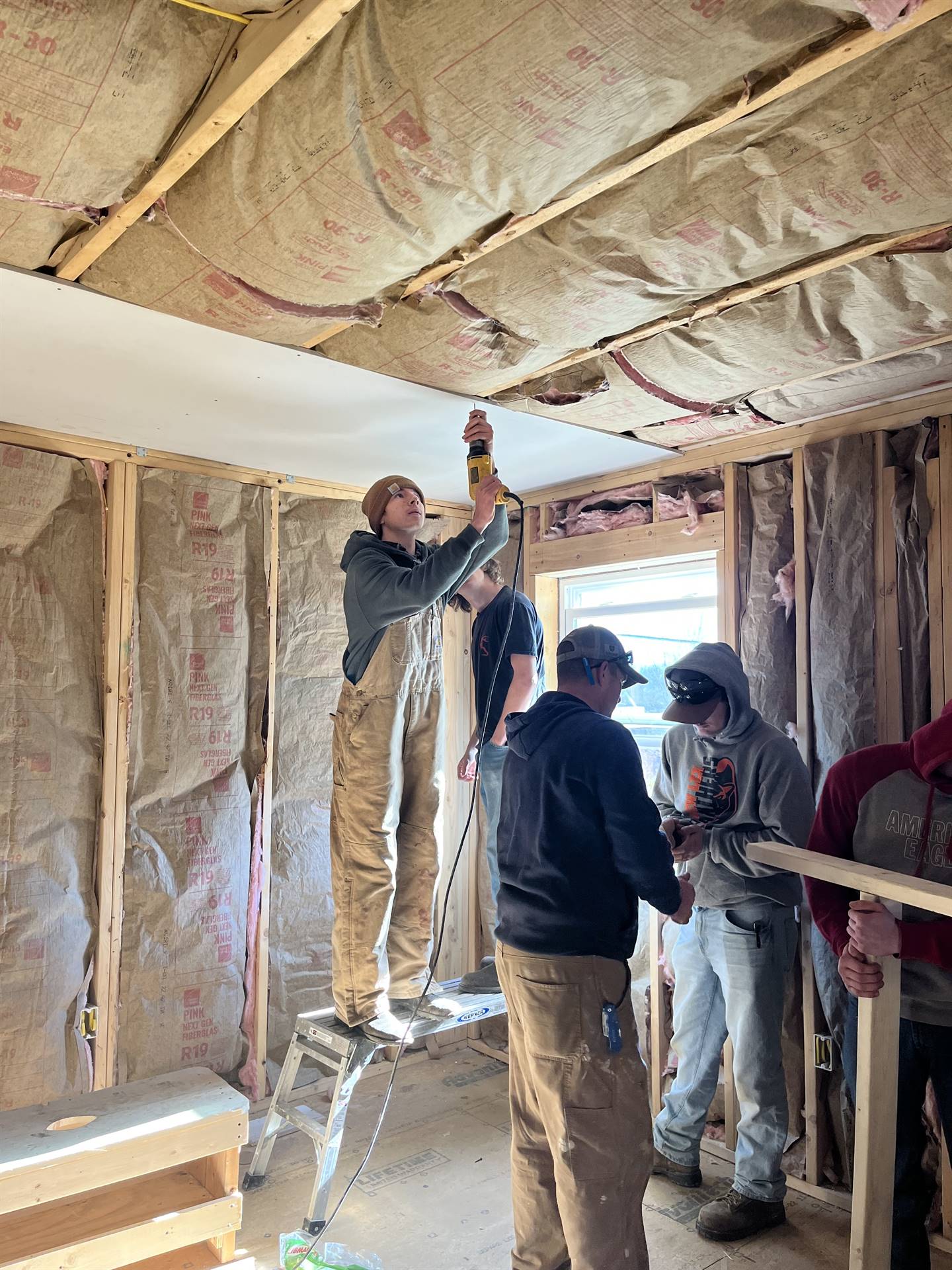 Building Trades working on Habitat for Humanity House