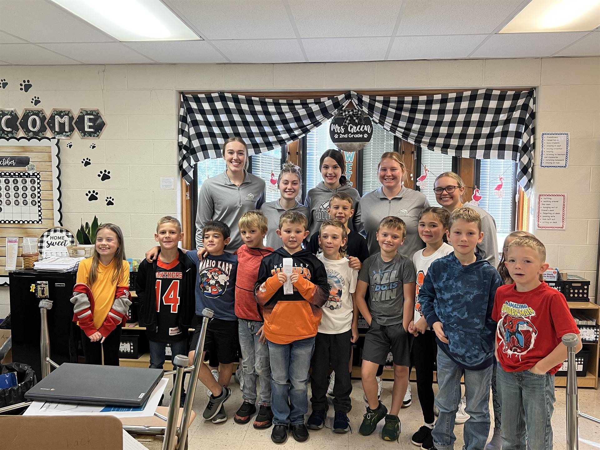 Volleyball Reading to Elementary Students