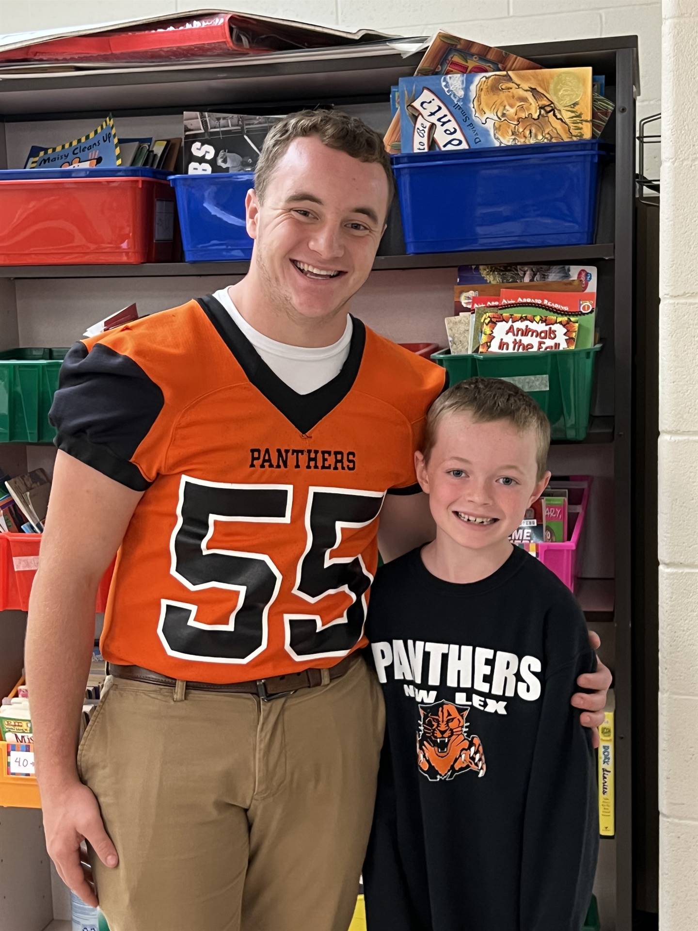 Football and Cheer Visiting the Elementary Buildings 