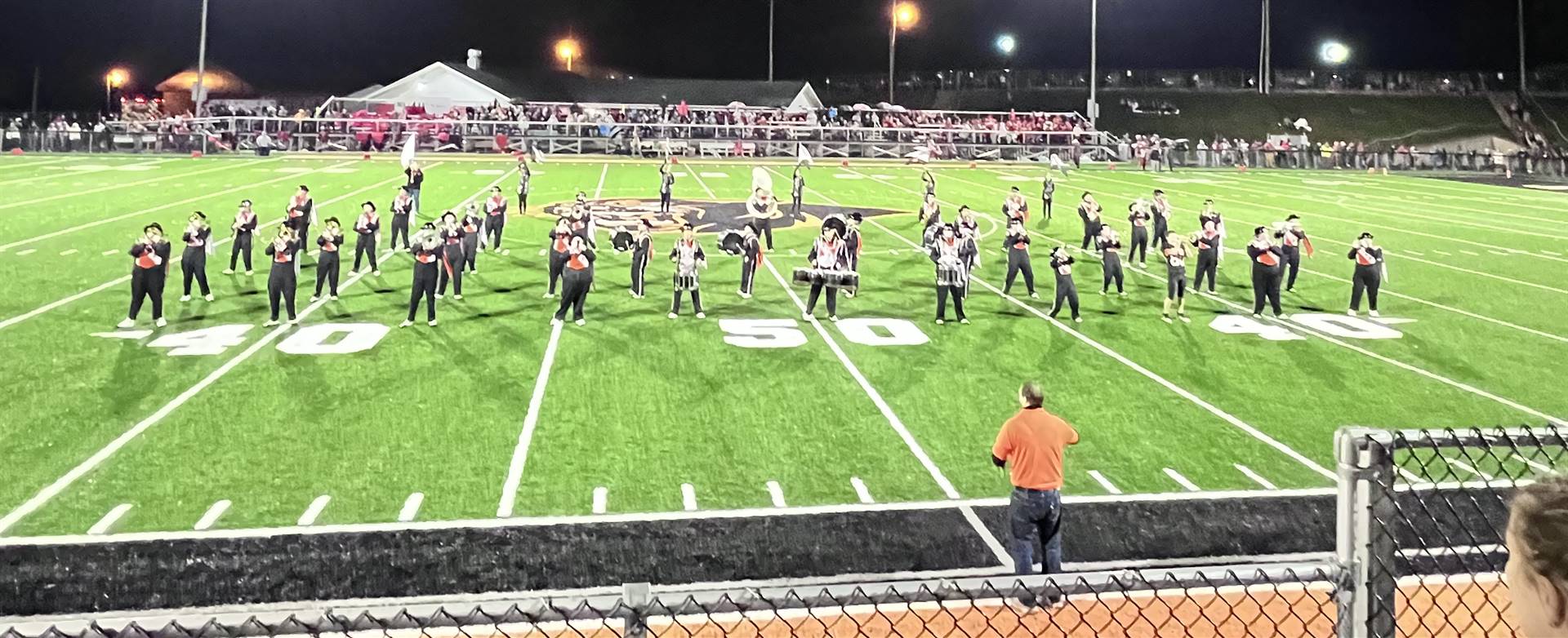 Marching Band Performing at the Sheridan Game