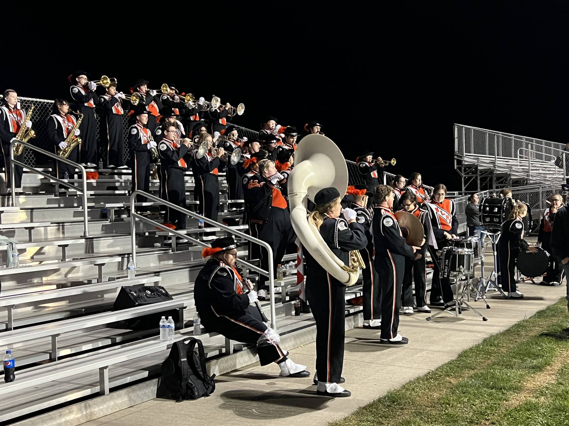 Marching Band Performing at the Meadowbrook Game