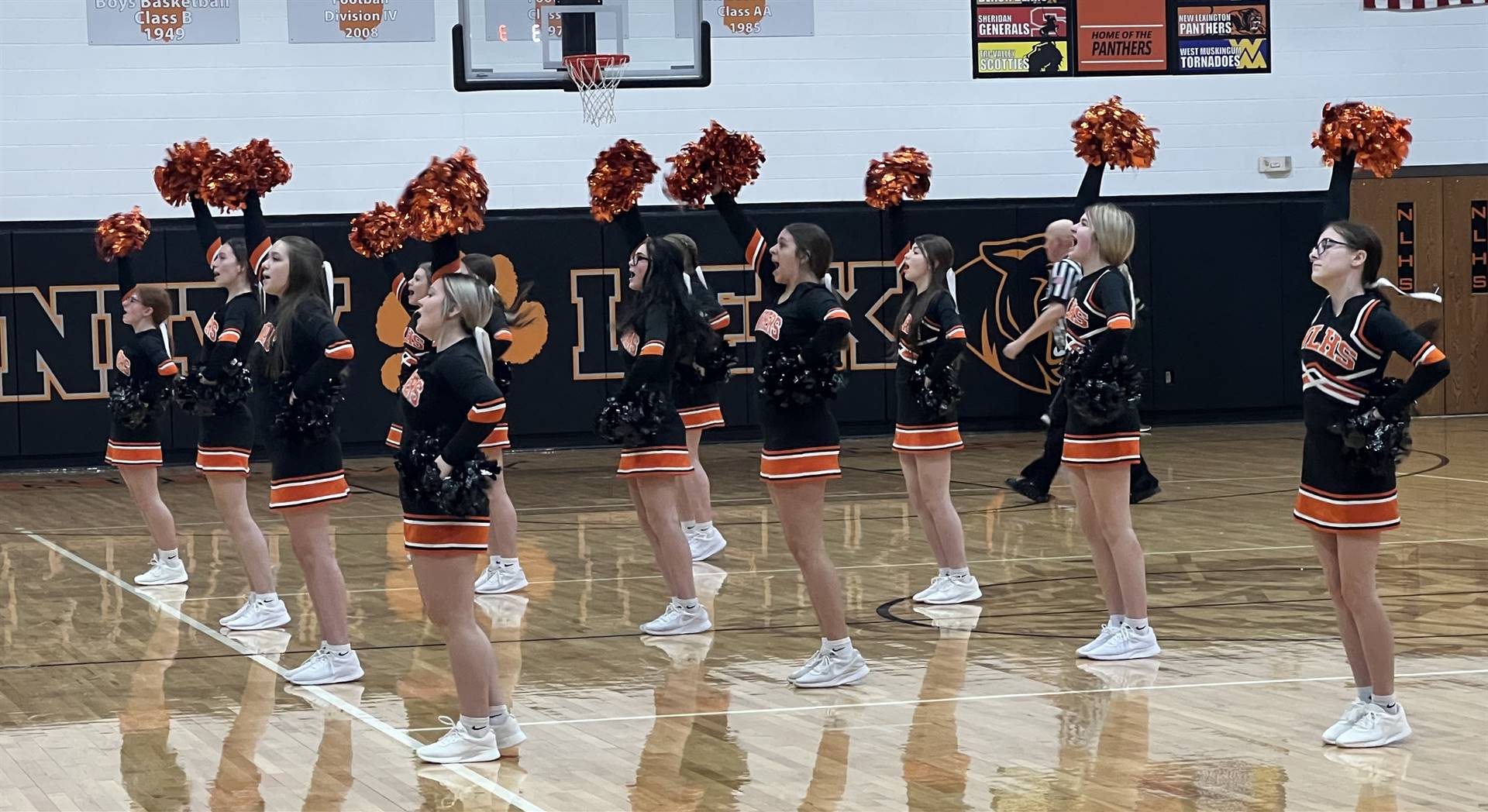 Cheerleaders performing at the Tri-Valley Game