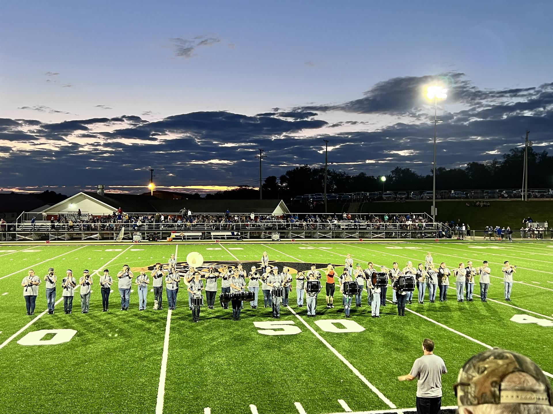 Marching Band Performing at the West M Game