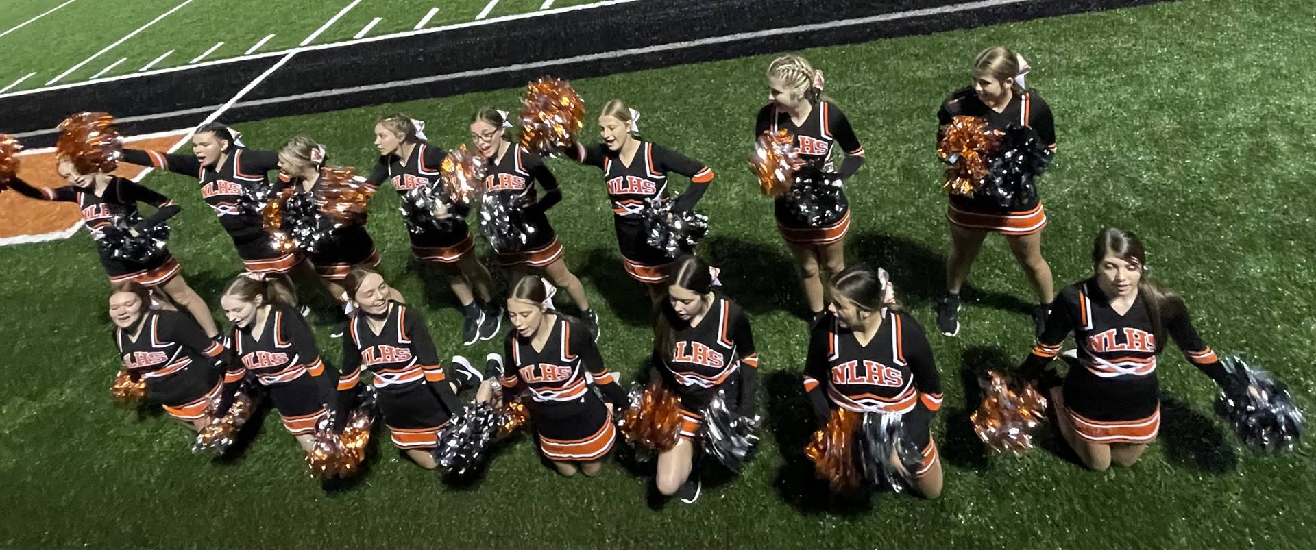 Cheerleaders Performing at the Coshocton Game