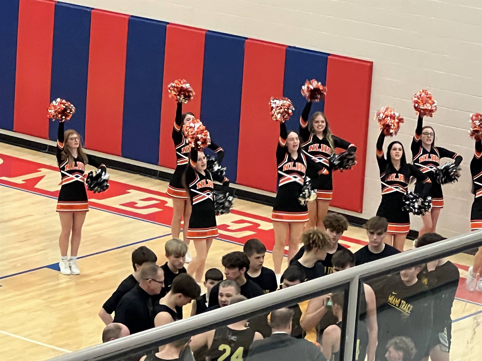 Cheerleaders at the Sectional Basketball Game