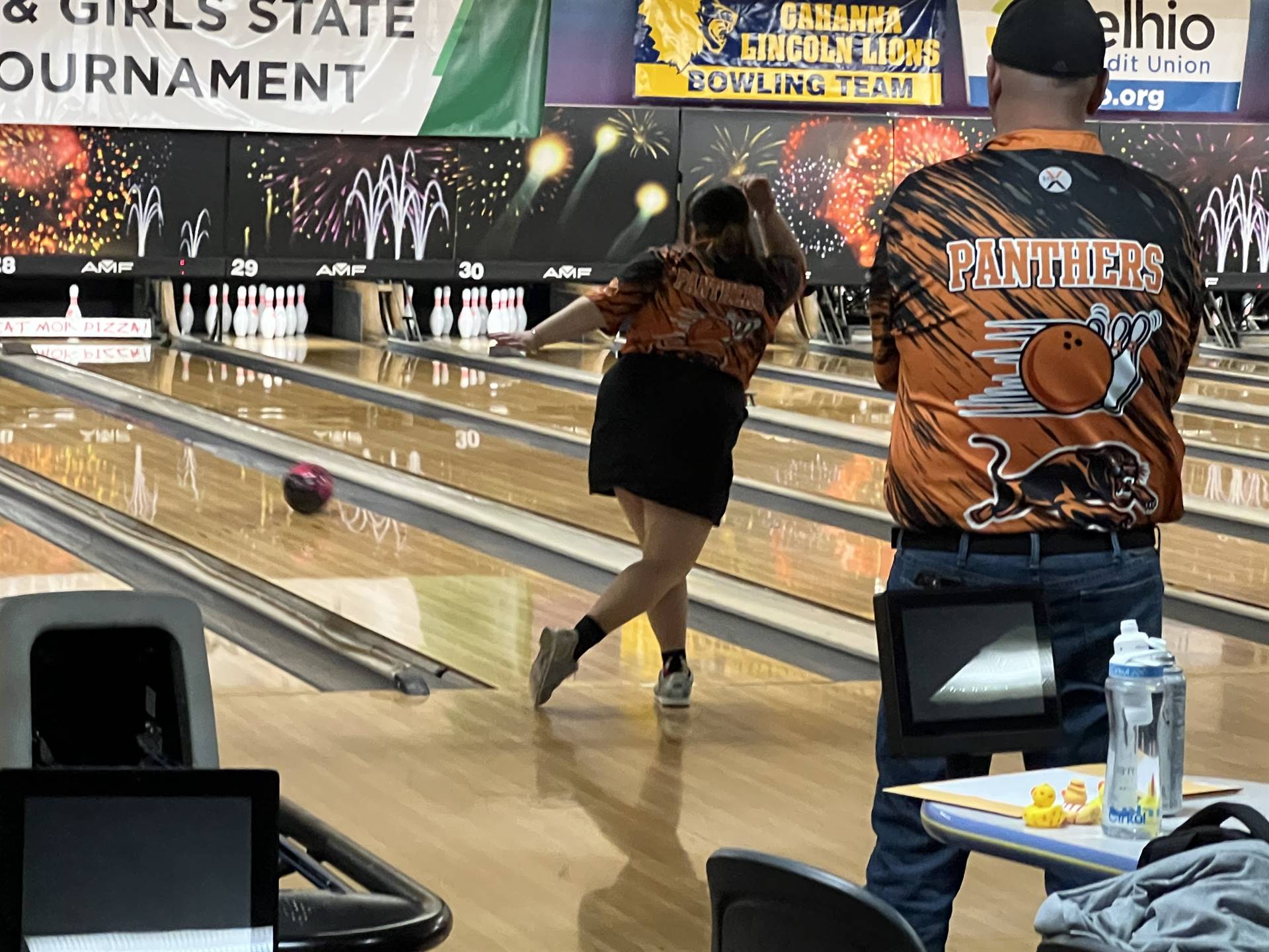 Samantha Fiore Bowling in the State Tournament 