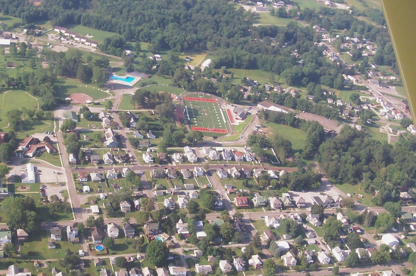 This photo of the football stadium was taken by Mr. Yuchasz August 4, 2008 while flying out of Perry